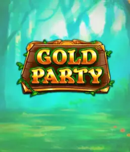 Изображение слота Gold Party от Pragmatic Play, показывающий яркий и веселый мир ирландской тематики с золотыми монетами, веселыми лепреконами и радужными мотивами. На переднем плане виден игровой интерфейс с 5 барабанами и 3 рядами, окруженный зелеными полями и золотыми горшками, формирующими атмосферу праздника и волшебства.